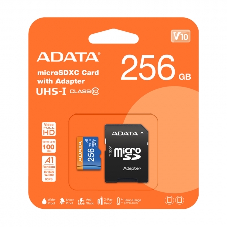 ADATA 威剛 Premier 256G microSD 記憶卡 A1 UHS-I C10 U1 附轉卡 （ADC10-256G）