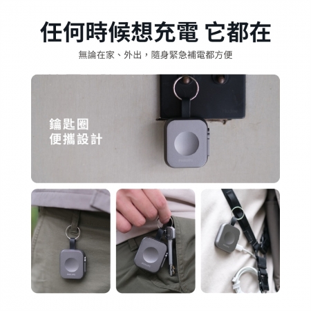 【兩入組】 PHILIPS 飛利浦 黑金剛磁吸手錶救急行動電源 DLP1202Q