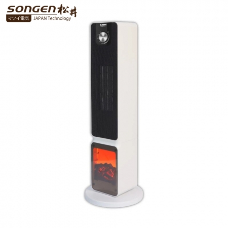 【SONGEN松井】3D擬真火焰PTC陶瓷立式電暖爐/暖氣機/電暖器（旋鈕式）  白 SG-2701PTC ★
