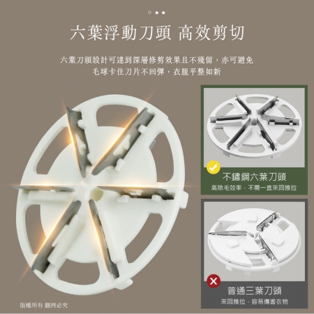 USB充電式 六葉刀頭 除毛球機