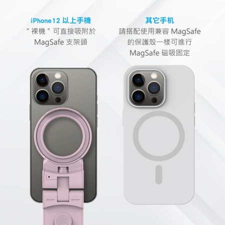 【好買點數放大】MINIQ 磁吸MagSafe 多功能旅行手機支架/自拍桿（便攜式設計、易於折疊） TCMH-02PM-01