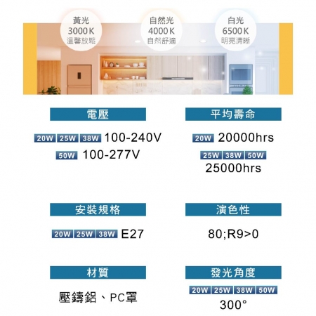 【DanceLight 舞光】單入 38W LED商業燈泡 大瓦數燈泡 E27 適用停車場 商業空間（白光/黃光）