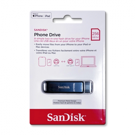 SanDisk Phone Drive 256G 蘋果 / 安卓 Type-C OTG 旋轉 金屬 隨身碟（SD-IXD0N-256G）