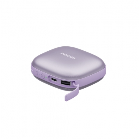 【PHILIPS 飛利浦】3秒速熱/BSMI認証 兩用暖手寶行動電源 綠/紫 DLP2136VG/DLP2136VP