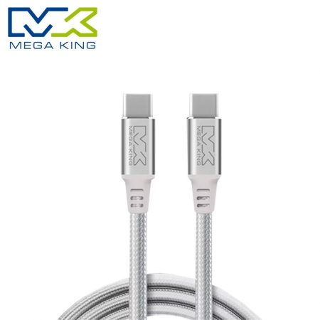 【好買點數放大】MEGA KING65W GaN氮化鎵PD三孔旅充頭（2C1A） 白＋C to C 100W高速充電編織線 白 
