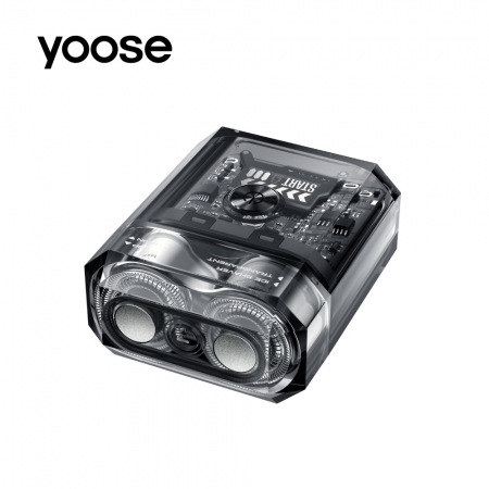 【好買點數放大】【 yoose 有色】ICE 全透明隨身電動刮鬍刀 - 透明灰