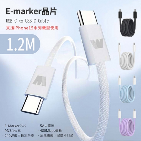 KooPin 極速60W 雙孔PD＋QC 工業風 車用充電器＋雙頭Type-C E-marker晶片 快充線（1.2M）