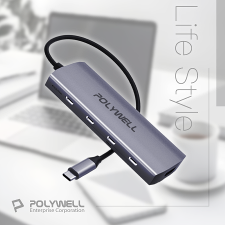 POLYWELL Type-C九合一多功能集線器 HUB 100W PD快充 10G HDMI SD 寶利威爾 台灣現貨
