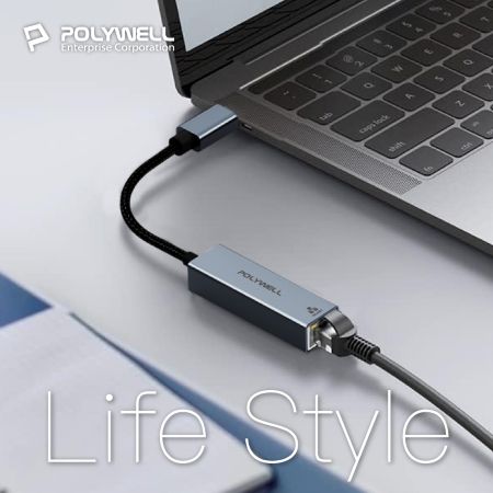 POLYWELL USB3.0 Type-C 1G千兆外接網卡 Gigabit 乙太網路卡 台製晶片 寶利威爾 台灣現貨