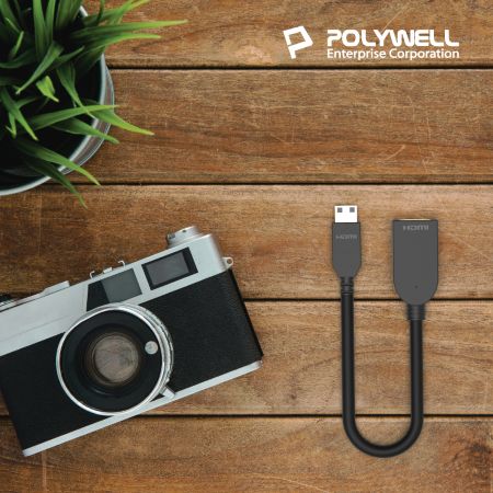 POLYWELL Mini HDMI轉HDMI 轉接線 4K2K C-Type HDMI 傳輸線 寶利威爾 台灣現貨