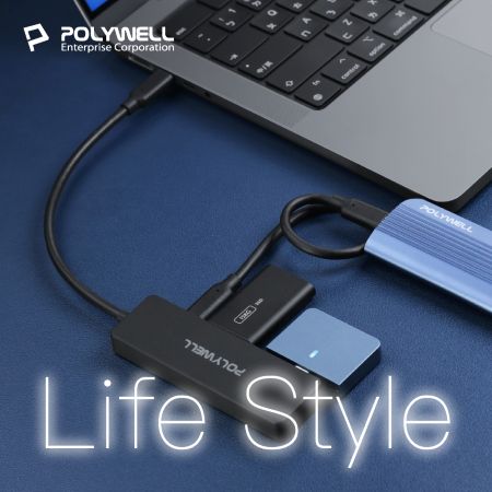 POLYWELL USB3.2 Type-C 4埠高速集線器 分線器 擴展器 10Gbps Hub 寶利威爾 台灣現貨
