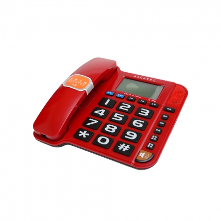 Alcatel 阿爾卡特 超大字鍵家用電話機 T218 TW （黑/紅）