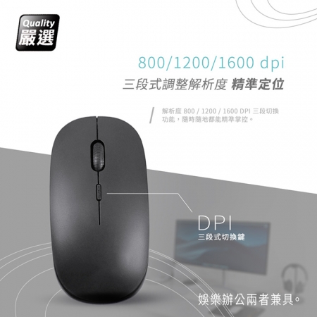 Songwin 超輕/靜音/充電式 無線雙模滑鼠（解析度三段調整）CY-M166