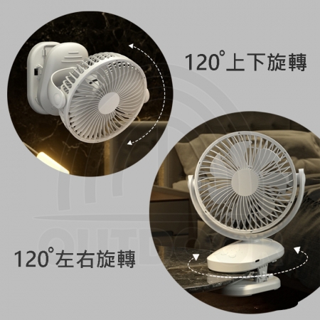 【Wild Summer】USB夾式風扇 四段風速×定時×120°調整 靜音迷你循環扇 嬰兒車 辦公室適用