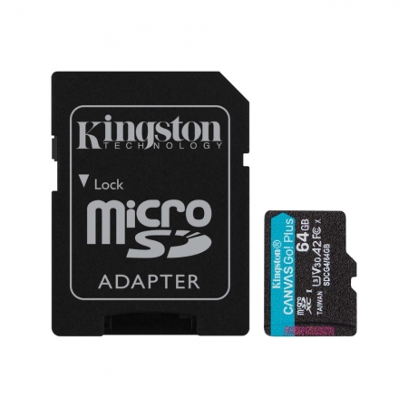 金士頓 64G SDCG4 Canvas Go! PLUS microSD 高速 記憶卡 A2 U3 V30 4K影片（KTCG4-64G）