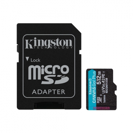 金士頓 512G SDCG4 Canvas Go! PLUS microSD 高速 記憶卡 A2 U3 V30 4K影片（KTCG4-512G）