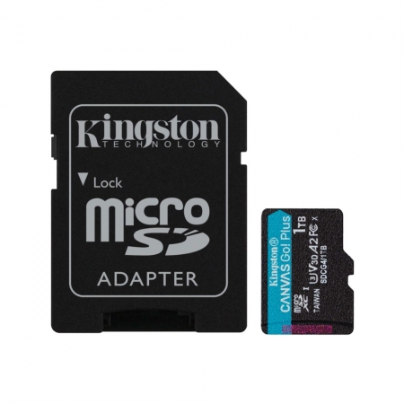 金士頓 1TB SDCG4 Canvas Go! PLUS microSD 高速 記憶卡 A2 U3 V30 4K影片（KTCG4-1TB）