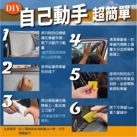 【YARK】日式DIY汽車靜電隔熱紙（300x50cm）-3入組