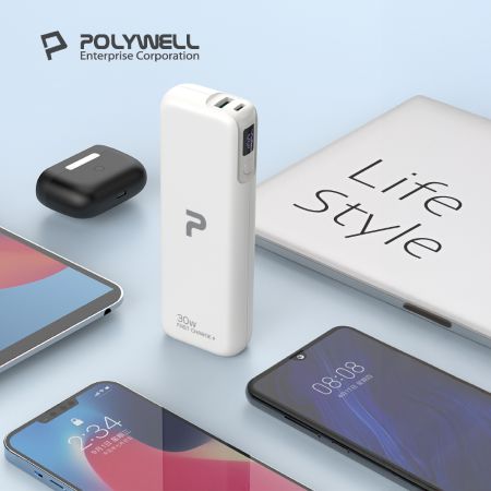 POLYWELL 30W快充行動電源 雙向快充 14400mAh USB Type-C 可攜帶登機 寶利威爾 台灣現貨