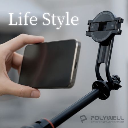 POLYWELL 無線磁吸式手機自拍支架 磁吸自拍桿 自拍棒 直播腳架 藍牙遙控 手機支架 三腳架 寶利威爾 台灣現貨