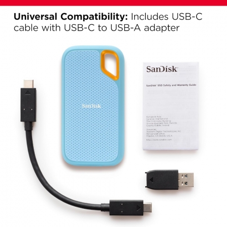 SanDisk 4TB Extreme V2 SSDE61 USB-C 行動固態硬碟 SSD 外接硬碟 天藍色（SD-SSDE61-B-4TB）