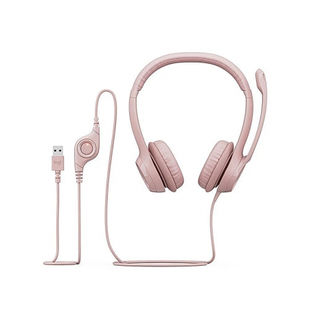 Logitech 羅技 H390 有線耳機麥克風  玫瑰粉（LOGI-H390P）
