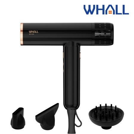 【美髮組合】WHALL專業負離子吹風機 WD-1000＋ 3D氣流循環直髮夾 WS-101