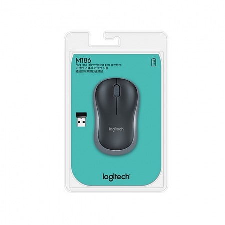 Logitech 羅技 M186 無線滑鼠 灰（LOGI-M186G）