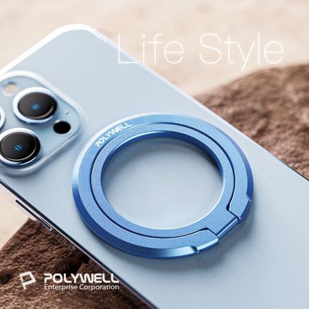 POLYWELL 磁吸手機支架 MagSafe 指環支架 鋅合金製 角度可調 iPhone適用 寶利威爾 台灣現貨