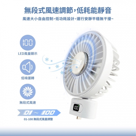 【好買點數放大】Wephone 5000mAh 隱藏直插式/數顯20W快充行動電源＋USB半導體冰風扇（雙向自帶線/可充手錶）