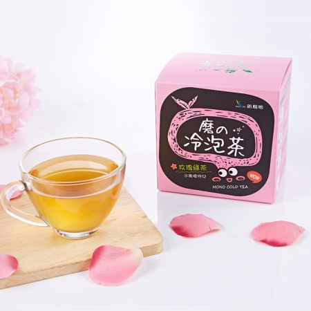 新鳳鳴 磨的冷泡茶-玫瑰綠茶 盒裝 蒸菁綠茶與歐洲玫瑰花 冷泡茶包無糖最好喝 