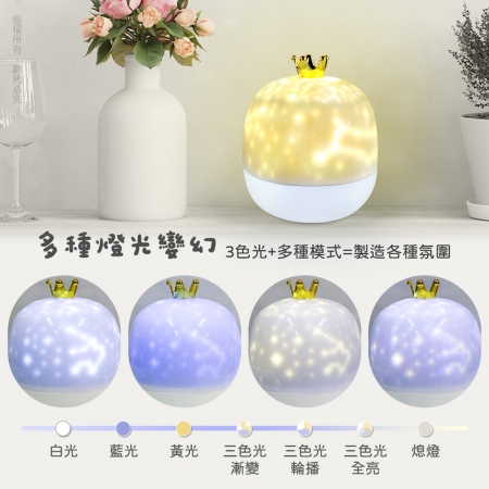 【好買點數放大】aibo 星空投影 旋轉音樂盒夜燈（附遙控器/21款投影片）