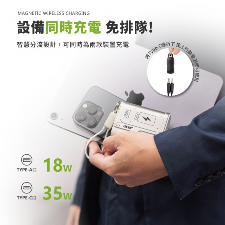 Acer Gadget 10000mAh 35W 裝甲行動電源 POT-503