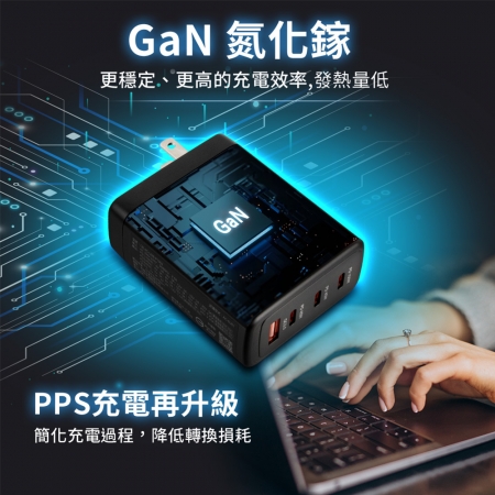 【好買點數放大】aibo PD100W 氮化鎵GaN 四孔超速充電器（PDx3＋QC3.0x1）