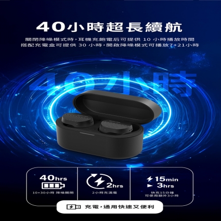 【PHILIPS 飛利浦】旗艦級降噪真無線藍牙耳機 TAT5000BK/97