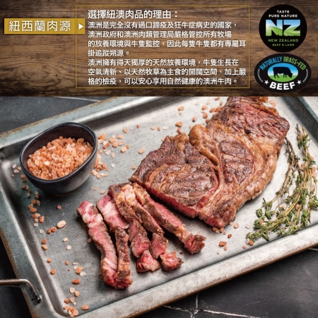 【約克街肉鋪】紐西蘭PS沙朗牛排（200g±10%/片）