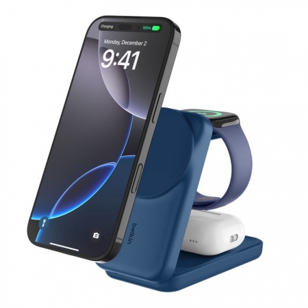 Belkin UltraCharge Qi2 25W三合一可折疊磁吸充電器（WIZ036）
