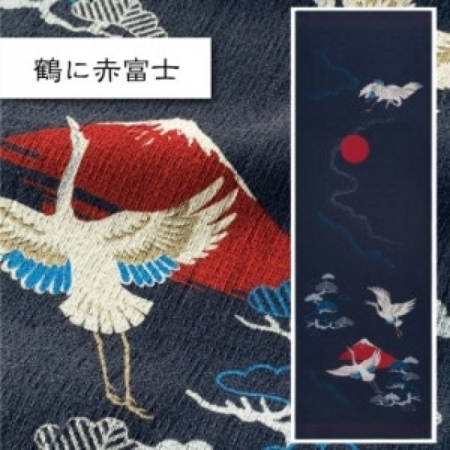 今治著色拔染毛巾-鶴在紅富士