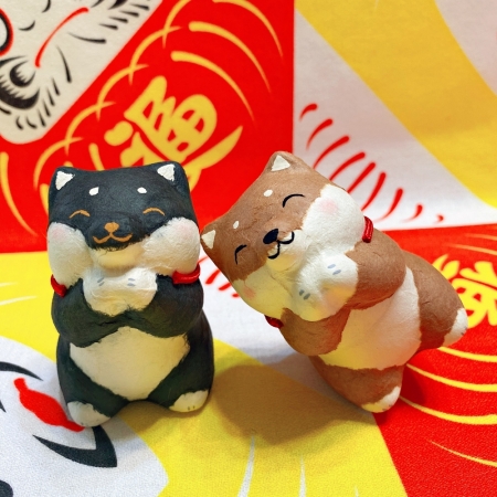 【龍虎堂】京都手作和紙擺飾-請願微笑柴犬（棕色/黑色） 限時85折/售價已是折扣價