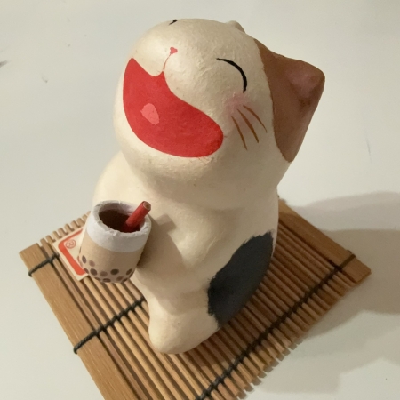 【龍虎堂】荷風日立獨家限定款京都手作擺飾-大笑貓-珍珠奶茶 限時85折/售價已是折扣價