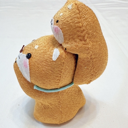 【龍虎堂】京都手作縮緬擺飾-親子柴犬 限時85折/售價已是折扣價