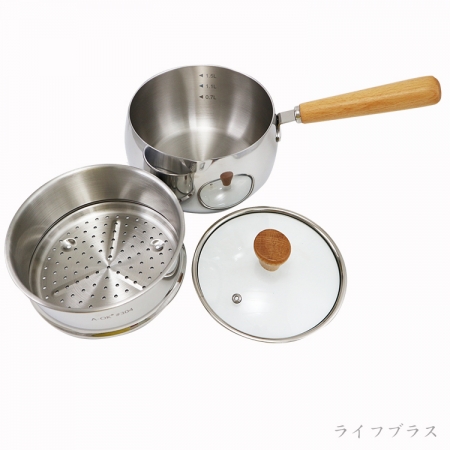 A-OK 316不鏽鋼藍寶石片手鍋-16cm＋304不鏽鋼蒸籠層