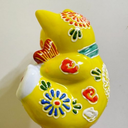 【九谷燒】手作招財貓與鯛魚3.8號黃盛  限時77折/售價已是折扣價