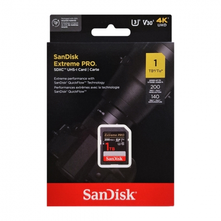 SanDisk Extreme PRO SDXC UHS-I 1TB 相機記憶卡 V30 U3 200MB 專業攝影高速記憶卡（SD-SDXXD-1TB）
