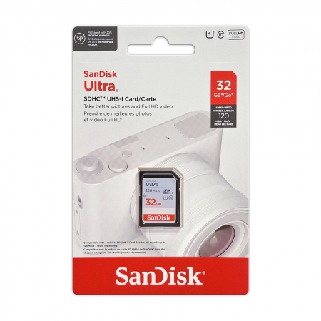 SanDisk Ultra 32GB SDHC C10 UHS-I 讀取速度高達120MB/s 相機記憶卡 公司貨（SD-SDUN4-32G）