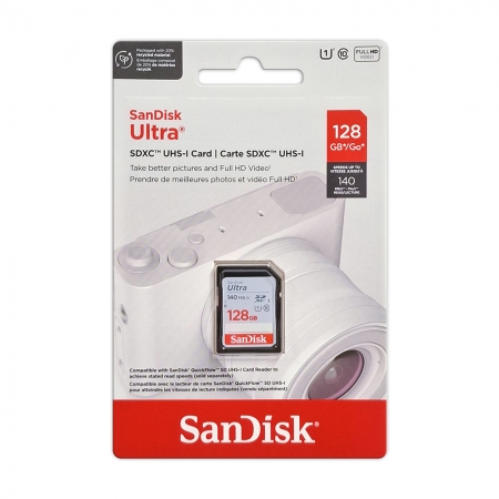 SanDisk Ultra 128GB SDXC C10 UHS-I 讀取速度高達140MB/s 相機記憶卡 公司貨（SD-SDUNB-128G）