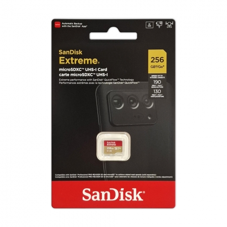 SanDisk Extreme A2 microSD UHS-I 256GB 記憶卡 U3 V30 讀取速度190MB/s （SD-SQXAV-256G）
