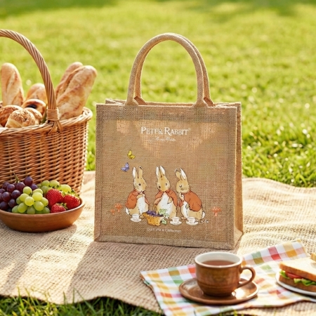 【PETER RABBIT 比得兔】比得兔麻布手提袋（2款可選）