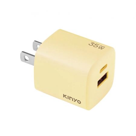 KINYO 氮化鎵雙孔充電器35W PDCB-135 超值2入組