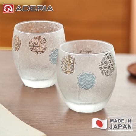 【ADERIA】日本製 吉祥丸紋茶杯/水杯對杯組345ml